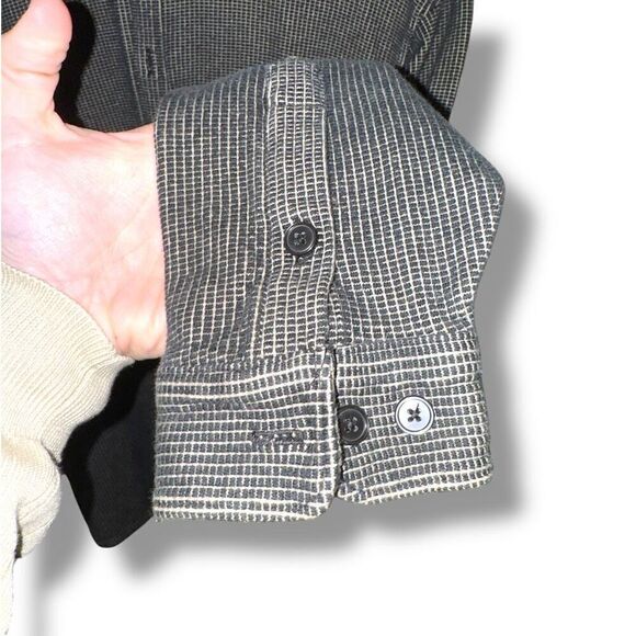 Perry Ellis Tom Ford Era Black Knit Button Up Shirt L - Picture 4 of 5